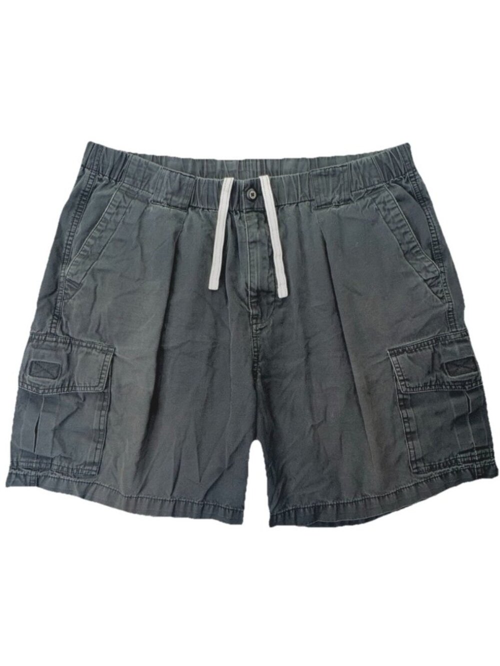 Tommy Bahama Men’s XL Survivor 8-inch Shorts Gray Cargo Elastic Waist Drawstring